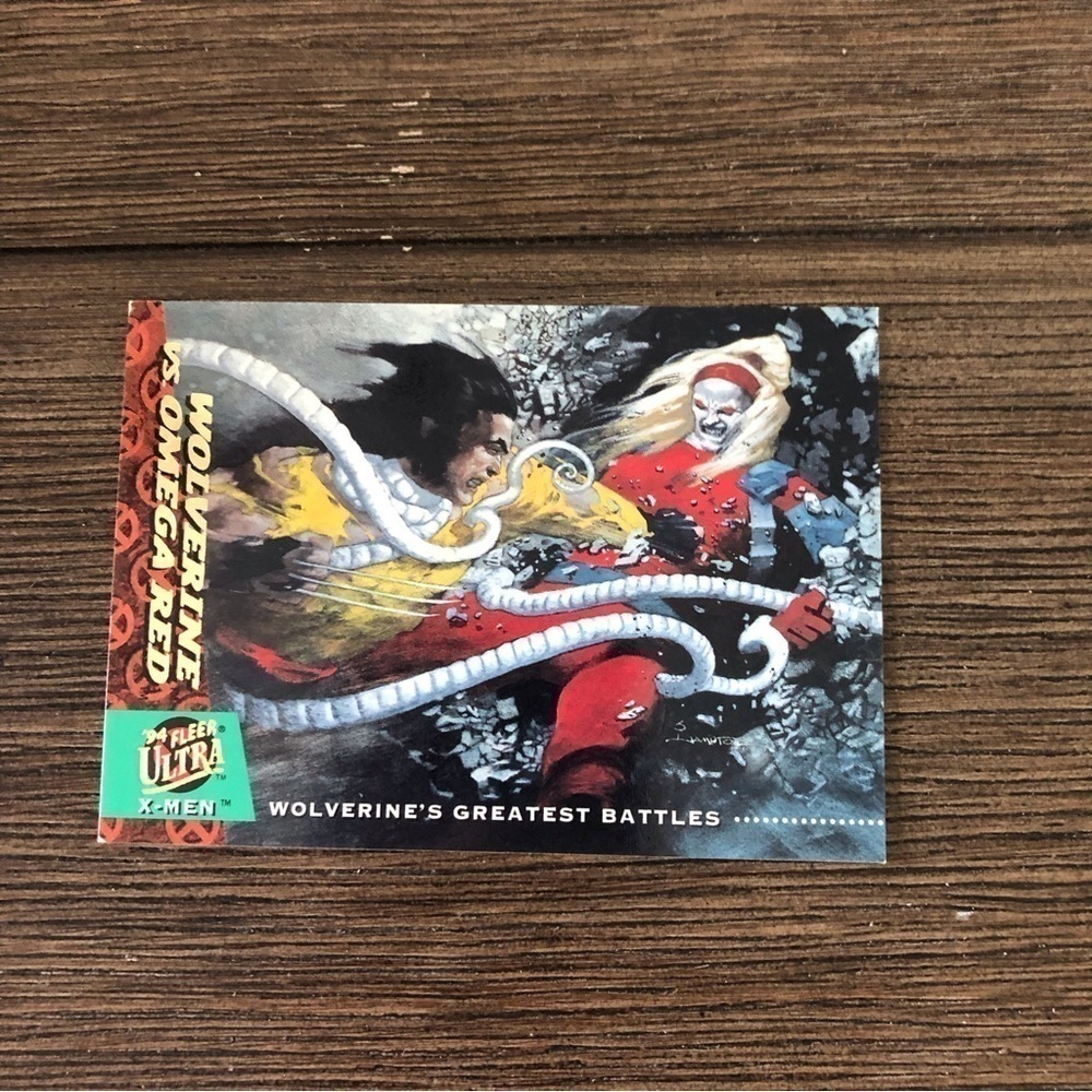 X-men ’94 Fleer Ultra trading card: Wolverine’s Greatest Battles: Vs. Omega Red